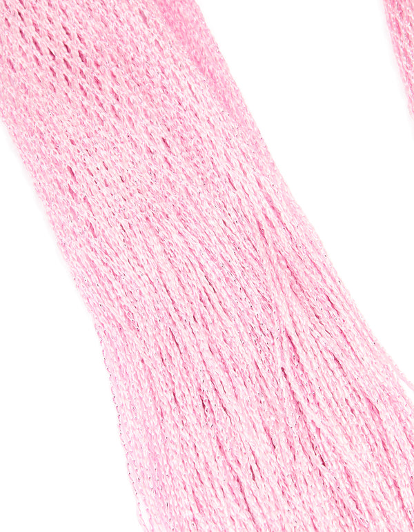 Pink Glitter Fabric Draped Scarf