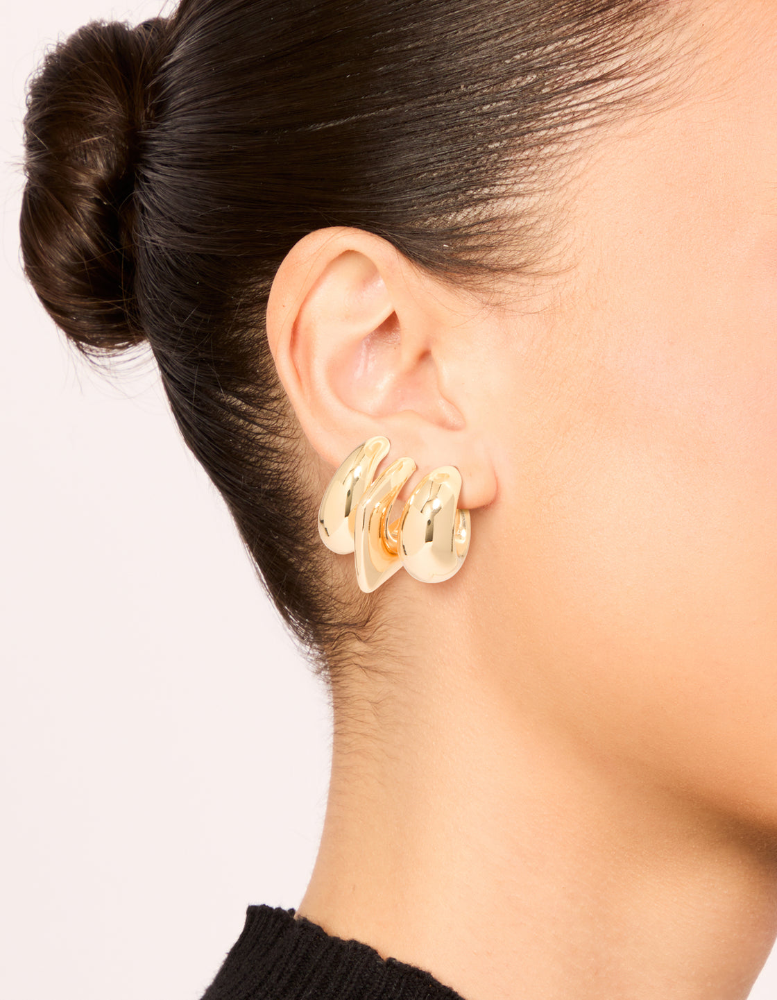 Gold Mixed Teardrop Hoop Earrings 3-Pack