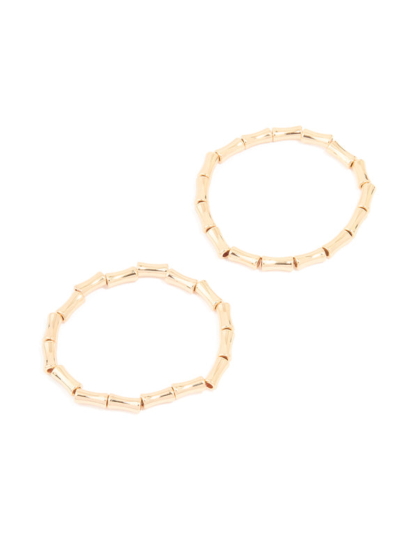 Gold Bamboo Stretch Bracelets 2-Pack