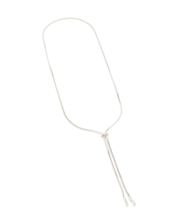 Silver Snake Zipper Y-Necklace