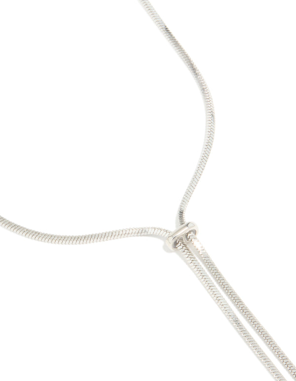 Silver Snake Zipper Y-Necklace