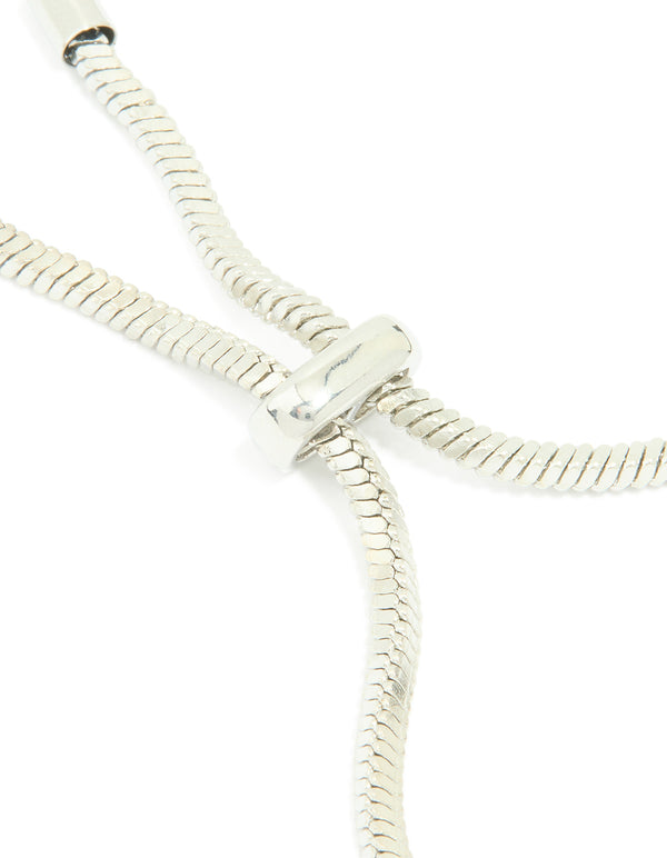 Silver Snake Zipper Toggle Bracelet