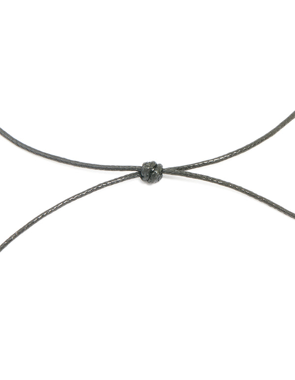 Black Coated Metal Baby Pebble Orb Cord Necklace