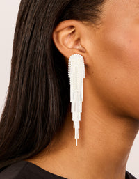 Silver Diamante Multi-Chain Drop Earrings - link has visual effect only