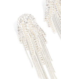 Silver Diamante Multi-Chain Drop Earrings - link has visual effect only
