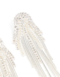 Silver Diamante Multi-Chain Drop Earrings - link has visual effect only