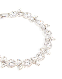 Silver Diamante Floral Leaf Bracelet - link has visual effect only
