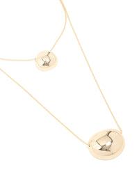 Gold Pebble Pendant Layered Necklace - link has visual effect only