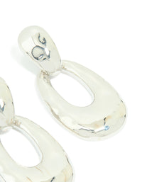 Silver Double Oval Drop Earrings - link has visual effect only