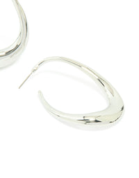 Silver Medium 3D Abstract Round Stud Earrings - link has visual effect only