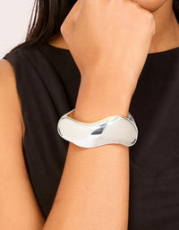Silver Thick Wave Hinged Bangle - link has visual effect only