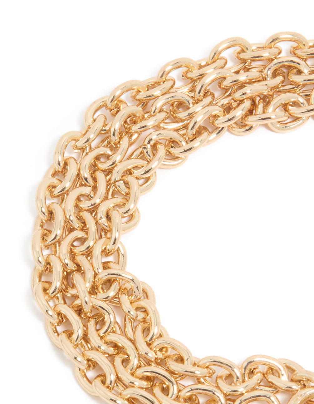 Gold Chain Locket Layered Toggle Bracelet