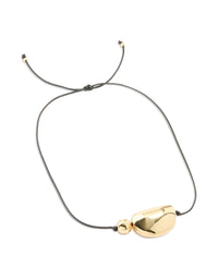 Gold Plated Large Pebble Cord Necklace - link has visual effect only