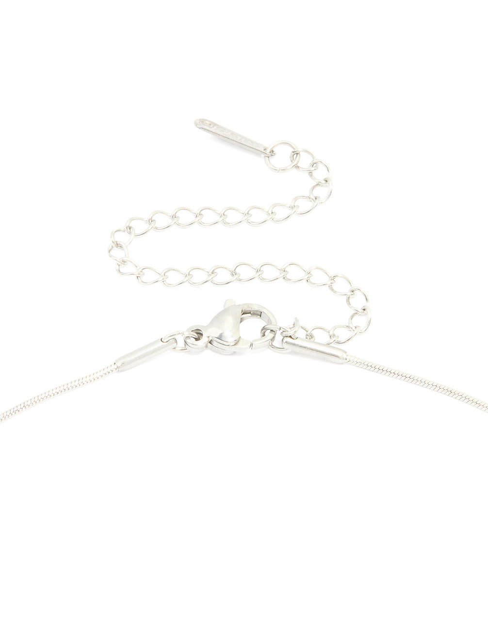 Silver Plated  Large Pebble Pendant Necklace
