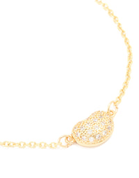 Gold Plated Brass Cubic Zirconia Single Pebble Bracelet - link has visual effect only