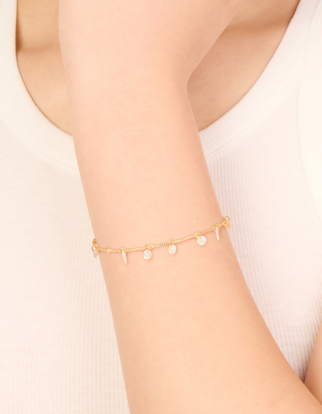 Gold Cubic Zirconia Cluster Y Bracelet
