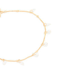 Gold Cubic Zirconia Cluster Y Bracelet - link has visual effect only