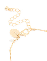 Gold Cubic Zirconia Cluster Y Bracelet - link has visual effect only