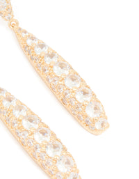 Gold Cubic Zirconia Elongated Drop Earrings - link has visual effect only