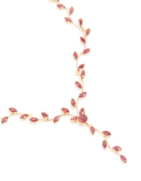 Gold Red Cubic Zirconia Vine Y-Necklace - link has visual effect only