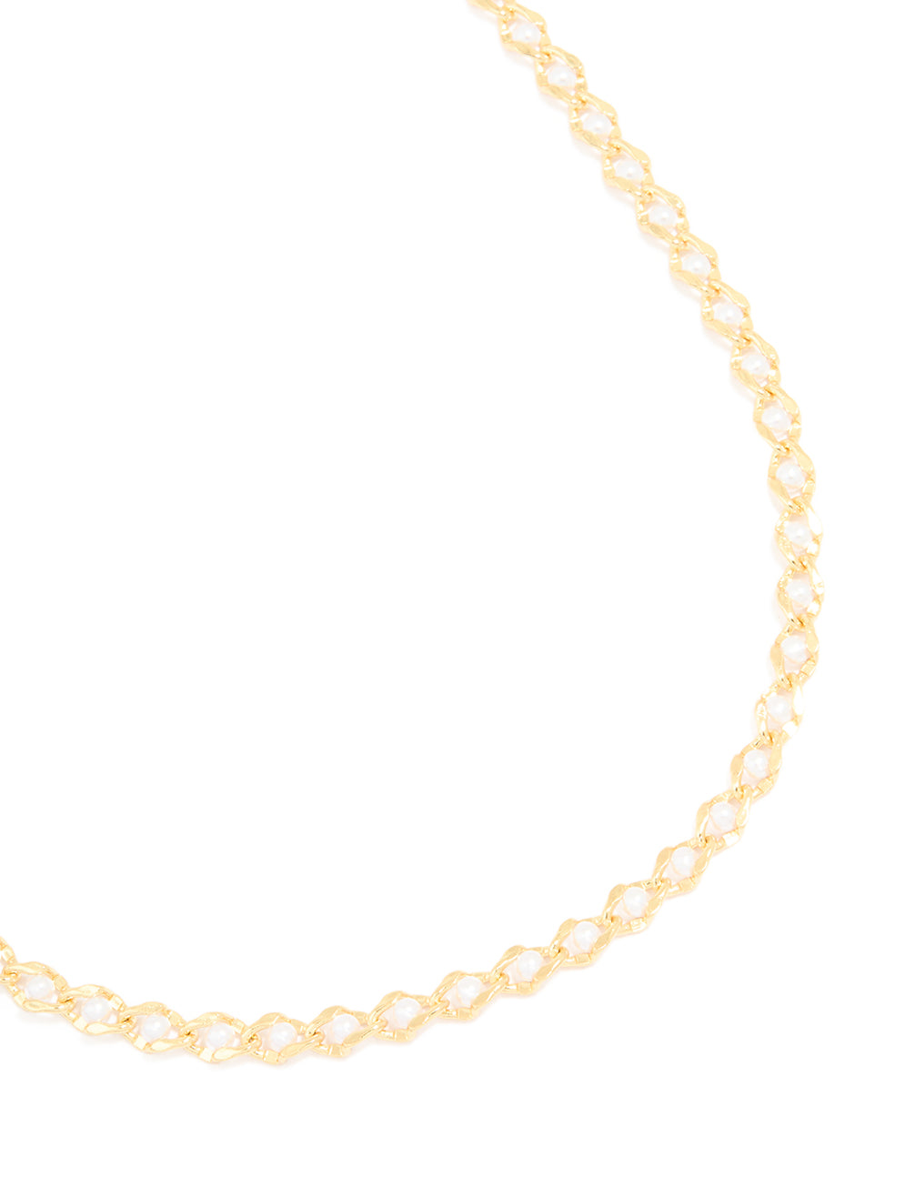 Gold Plated Pearl Inlay Chain Necklace