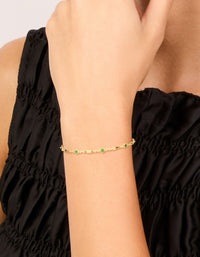 Gold Plated Emerald Cubic Zirconia Oval Bracelet - link has visual effect only