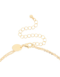 Gold Plated Cubic Zirconia & Pearl Layered Necklace - link has visual effect only