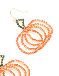 Gold Diamante Glam Pumpkin Drop Earrings - link has visual effect only