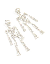 Silver Diamante Glam Skeleton Drop Earrings - link has visual effect only
