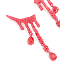Red Coated Metal Blood Droplet Drop Earrings - link has visual effect only
