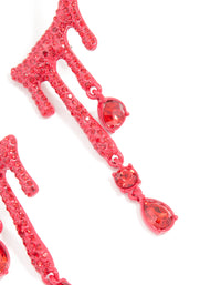 Red Coated Metal Blood Droplet Drop Earrings - link has visual effect only