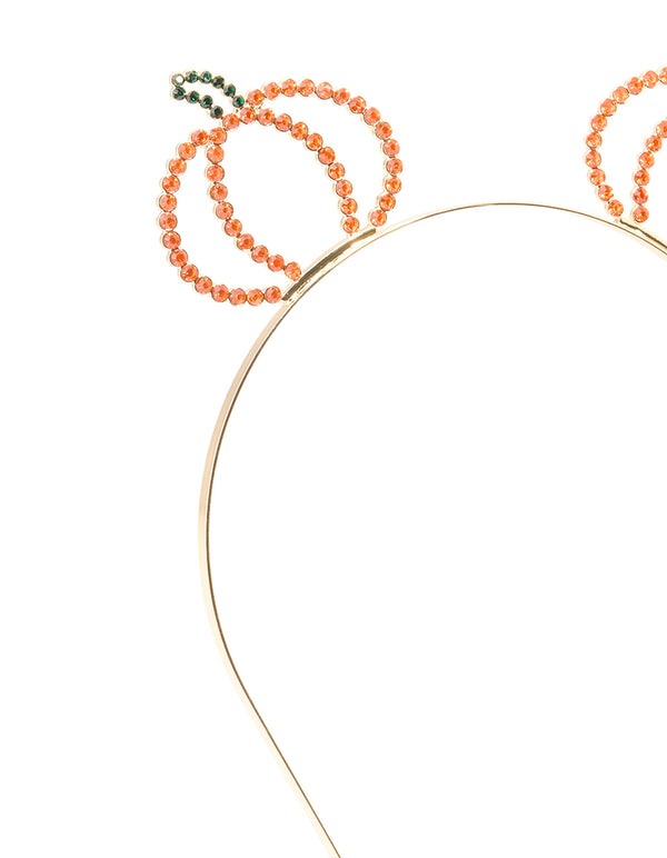 Gold Diamante Pumpkin Headband
