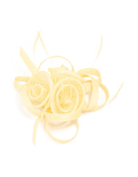 Yellow Feather Swirl Hair Clip - link has visual effect only