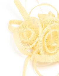 Yellow Feather Swirl Hair Clip - link has visual effect only