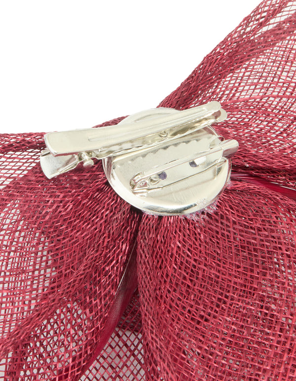 Red Fabric Bow & Rosette Corsage