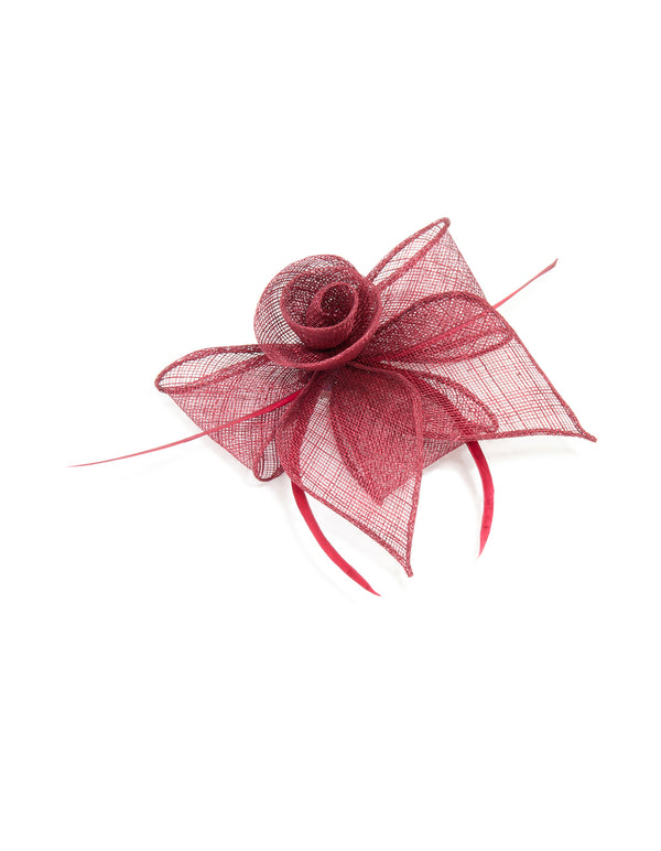 Red Fabric Bow & Rosette Corsage