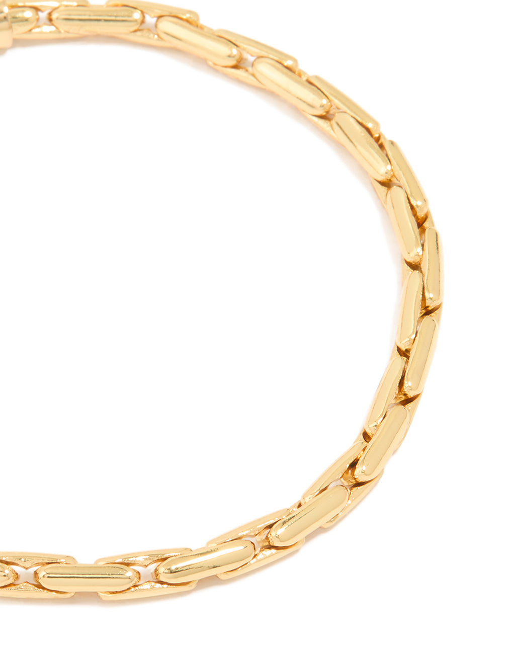 Gold Plated Brass Round Linear Chain Bracelet