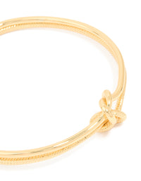 Gold Plated Brass Twisted Knot Wrist Cuff - link has visual effect only