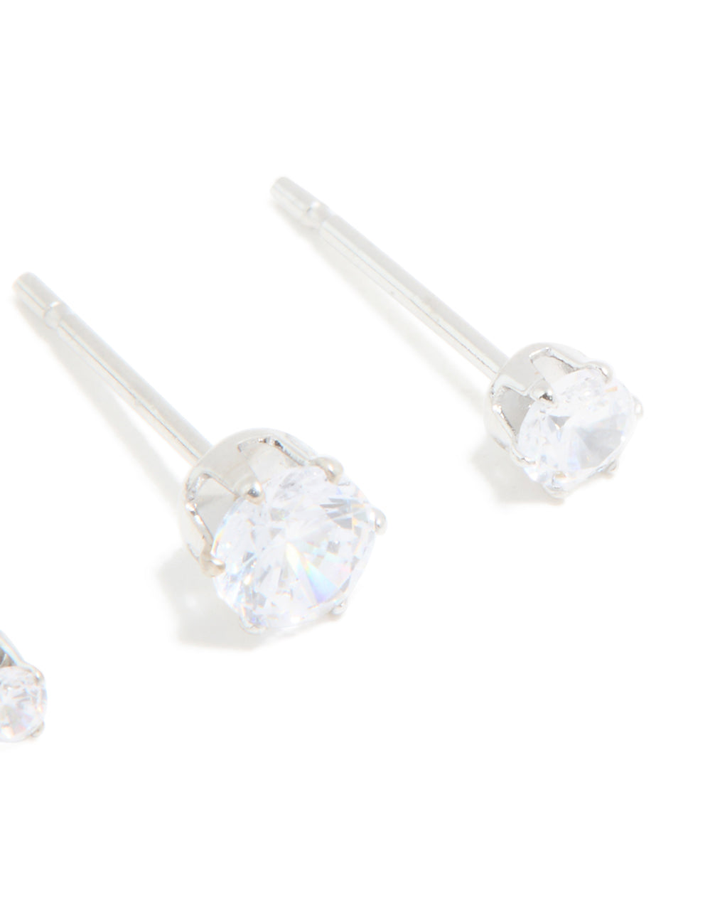 Surgical Steel Cubic Zirconia Graduating Stacker Earrings 3-Pack