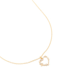 Gold Plated Cubic Zirconia Outline Heart Pendant Necklace - link has visual effect only