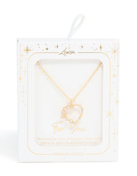 Gold Plated Cubic Zirconia Outline Heart Pendant Necklace - link has visual effect only
