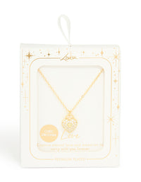 Gold Plated Cubic Zirconia Heart Locket Pendant Necklace - link has visual effect only