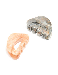 Marbled Acrylic Curved Mini Claw Clips 2-Pack - link has visual effect only