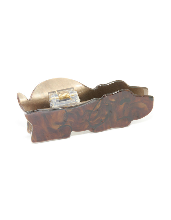 Brown Acrylic Dog Claw Clip