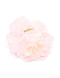 Pink Fabric Flower Claw Hair Clip - link has visual effect only