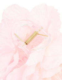 Pink Fabric Flower Claw Hair Clip - link has visual effect only
