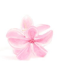 Pink Frangipani Flower Claw Clip - link has visual effect only