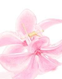 Pink Frangipani Flower Claw Clip - link has visual effect only