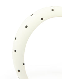 White & Black Fabric Polka Dot Padded Headband - link has visual effect only