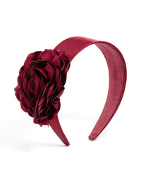 Burgundy Fabric Flower Statement Headband - link has visual effect only